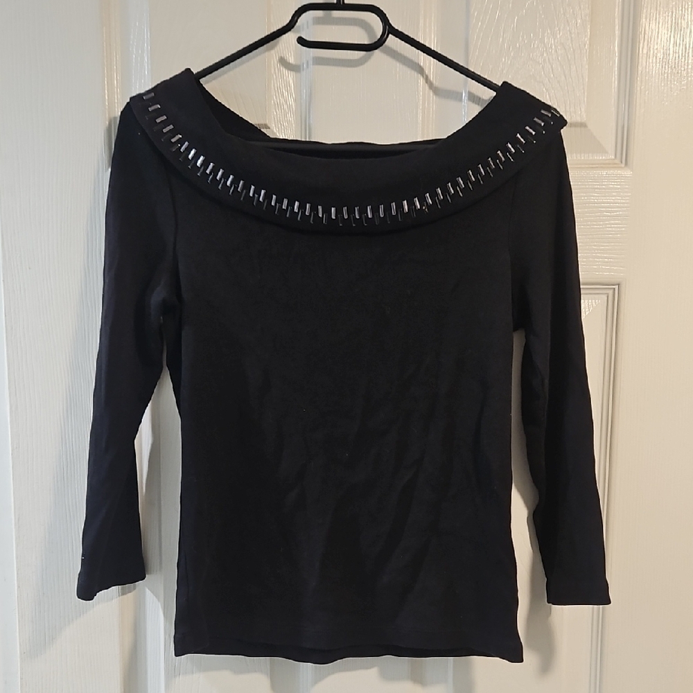 Rafaella Black Top with Silver Details